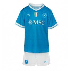 Fotbalové Dres SSC Napoli Dětské Domácí Oblečení 2025-26 Krátký Rukáv (+ trenýrky)